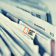 RLC in the Media - A series of vertical newspapers with the RLC logo in the top left corner of one page
