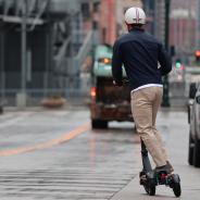 escooter rider on the road