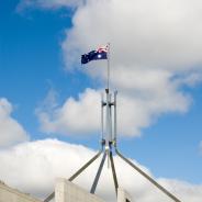 Parliament house exterior against blue sky