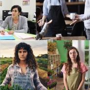 Various scenes of women at work