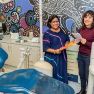 SydneyConnect Image: Solicitor Rashini Fernando and social worker Cecilia Correy at Sydney Dental Hospital